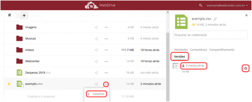 Recuperar arquivos excluídos e fazer versionamento de arquivos